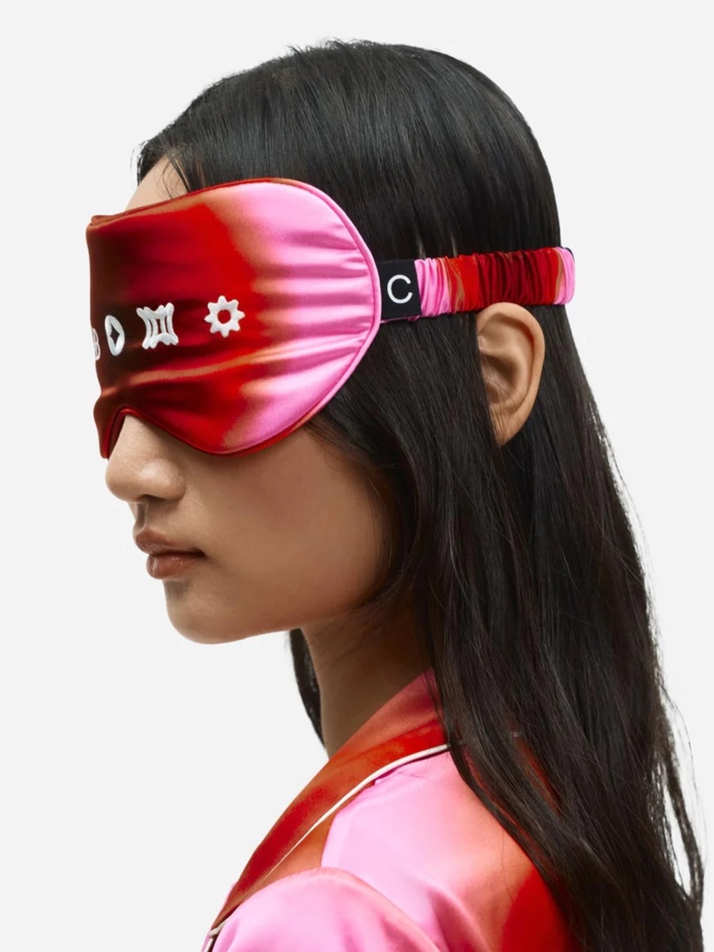 Giftable Clementine Limited Edition Organic silk Sleep Mask - Red Ombre